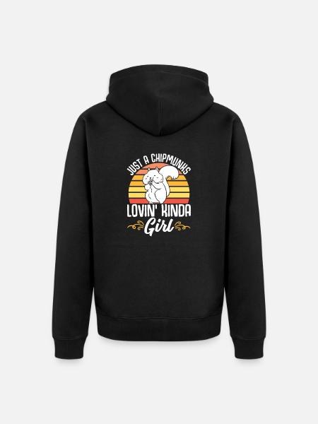 Cadeau de rongeur chipmunk - Veste à capuche bio Premium Unisexe - noir