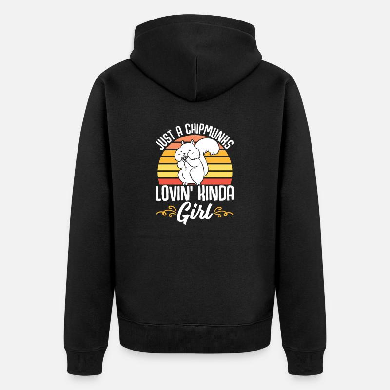 Cadeau de rongeur chipmunk - Veste à capuche bio Premium Unisexe - noir