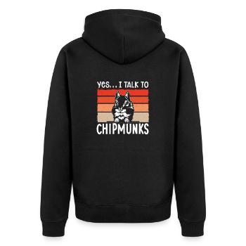 Streifenhörnchen Chipmunk Nagetier Geschenk - Unisex Premium Bio Zip Hoodie - Schwarz - Hinten - Nico (187cm)