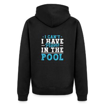 Schimmer Schwimmen I Can't I Have Plans In The - Unisex Premium Organic Zip Hoodie - black - Back - Nico (187cm)