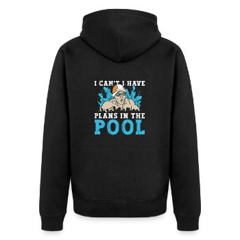 Schimmer Schwimmen I Can't I Have Plans In The - Unisex Premium Organic Zip Hoodie - black - Back - Nico (187cm)