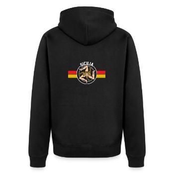 Sicile drapeau Sicile Palerme Italie - Veste à capuche bio Premium Unisexe - noir - Dos - Nico (187cm)