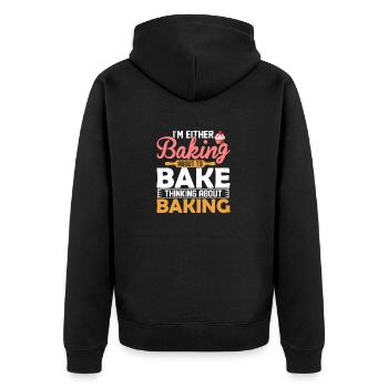 I'm Either Baking About To Bake Thinking About Bak - Unisex Premium Bio Zip Hoodie - Schwarz - Hinten - Nico (187cm)