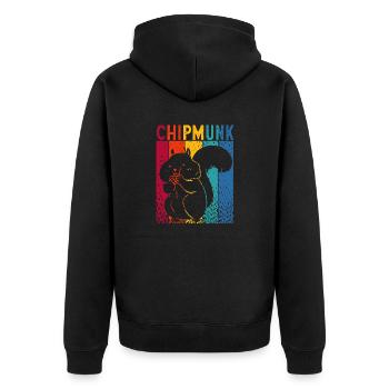 Streifenhörnchen Chipmunk Nagetier Geschenk - Unisex Premium Bio Zip Hoodie - Schwarz - Hinten - Nico (187cm)