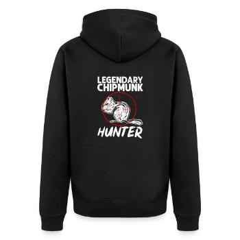Streifenhörnchen Chipmunk Nagetier Geschenk - Unisex Premium Bio Zip Hoodie - Schwarz - Hinten - Nico (187cm)