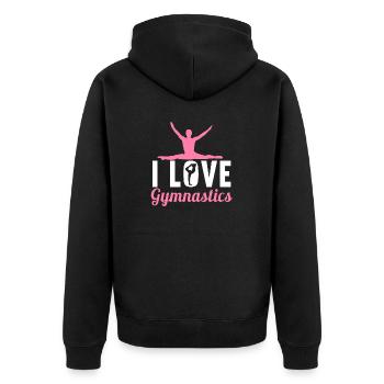 Acrobat Gymnastics Gymnastics Tumbling - Unisex Premium Organic Zip Hoodie - black - Back - Nico (187cm)