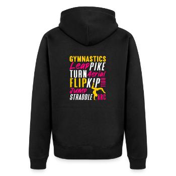 Acrobat Gymnastics Gymnastics Tumbling - Unisex Premium Organic Zip Hoodie - black - Back - Nico (187cm)