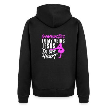 Acrobat Gymnastics Gymnastics Tumbling - Unisex Premium Organic Zip Hoodie - black - Back - Nico (187cm)