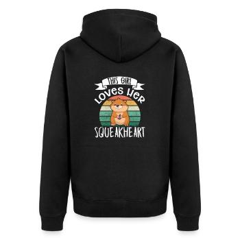 Hamster Geschenk Hamsterliebhaber - Unisex Premium Bio Zip Hoodie - Schwarz - Hinten - Nico (187cm)