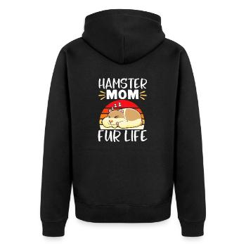 Hamster Geschenk Hamsterliebhaber - Unisex Premium Bio Zip Hoodie - Schwarz - Hinten - Nico (187cm)