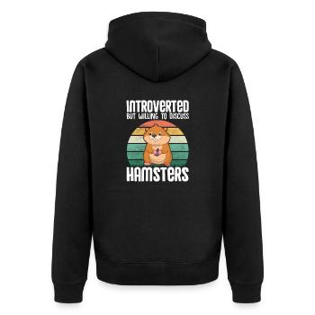 Hamster Geschenk Hamsterliebhaber - Unisex Premium Bio Zip Hoodie - Schwarz - Hinten - Nico (187cm)