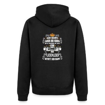 Fliesenleger T Hoheit Fliesenlegergeselle Handwerk - Unisex Premium Bio Zip Hoodie - Schwarz - Hinten - Nico (187cm)