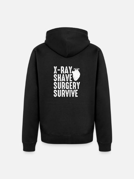 Open-heart surgery Heart surgery - Unisex Premium Organic Zip Hoodie - black