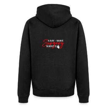 Open-heart surgery Heart surgery - Unisex Premium Organic Zip Hoodie - black - Back - Nico (187cm)