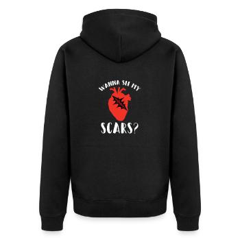 Open-heart surgery - Unisex Premium Organic Zip Hoodie - black - Back - Nico (187cm)