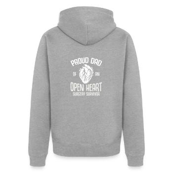 Open-heart surgery - Unisex Premium Organic Zip Hoodie - heather grey - Back - Nico (187cm)