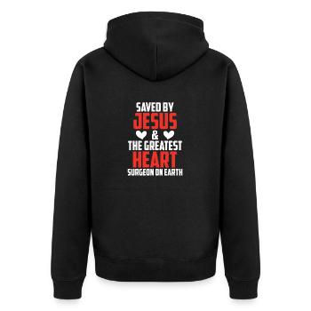 Open-heart surgery - Unisex Premium Organic Zip Hoodie - black - Back - Nico (187cm)