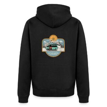Camping Im Freien Ist Das Bessere Altersheim - Unisex Premium Bio Zip Hoodie - Schwarz - Hinten - Nico (187cm)