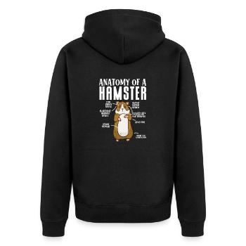 Hamster Geschenk Hamsterliebhaber - Unisex Premium Bio Zip Hoodie - Schwarz - Hinten - Nico (187cm)