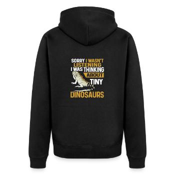 Leguan Eidechse Reptil Herpetologe - Unisex Premium Bio Zip Hoodie - Schwarz - Hinten - Nico (187cm)