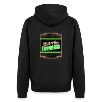 swimming instructor fun apnoe swimming pool - Unisex Premium Bio Zip Hoodie - Schwarz - Hinten - Nico (187cm)