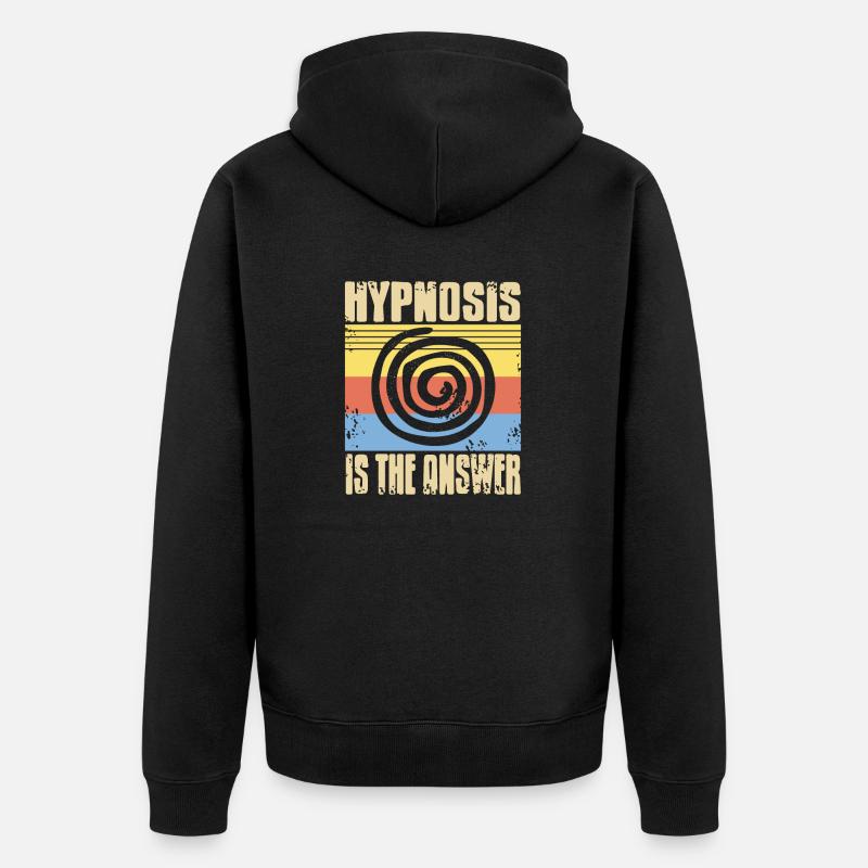 La rétro-hypnose est la réponse à l’hypnotisme amusant - Veste à capuche bio Premium Unisexe - noir