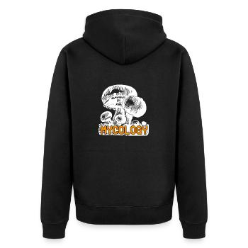Mycology Retro Fungus Mycology Lover T-Shirt - Unisex Premium Bio Zip Hoodie - Schwarz - Hinten - Nico (187cm)