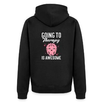 Anxiety Depression Mental Health - Unisex Premium Organic Zip Hoodie - black - Back - Nico (187cm)