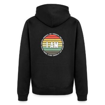 Anxiety Depression Mental Health - Unisex Premium Organic Zip Hoodie - black - Back - Nico (187cm)