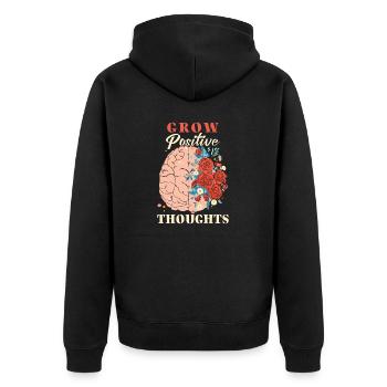 Ängste Depression Psychische Gesundheit - Unisex Premium Bio Zip Hoodie - Schwarz - Hinten - Nico (187cm)