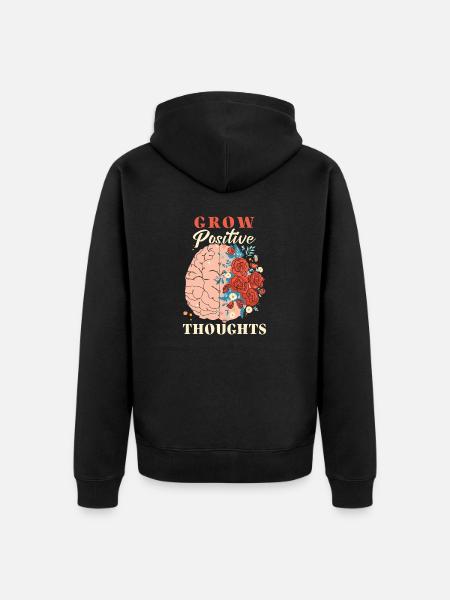 Anxiety Depression Mental Health - Unisex Premium Organic Zip Hoodie - black