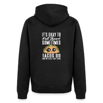 Anxiety Depression Mental Health - Unisex Premium Organic Zip Hoodie - black - Back - Nico (187cm)
