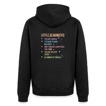 Anxiety Depression Mental Health - Unisex Premium Organic Zip Hoodie - black - Back - Nico (187cm)