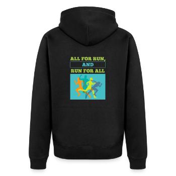 Lustiges Marathon Läufer Laufen Cross Country - Unisex Premium Bio Zip Hoodie - Schwarz - Hinten - Nico (187cm)