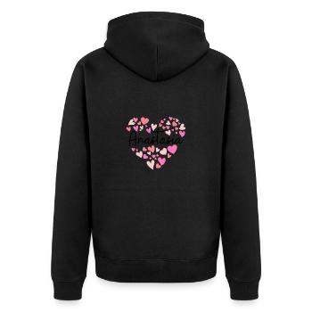 J’aime Anastasia - des cœurs pour Anastasia - Veste à capuche bio Premium Unisexe - noir - Dos - Nico (187cm)