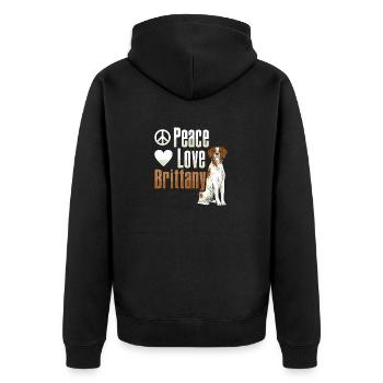 Français Bretagne Épagneul Epagneul Breton Cadeau - Veste à capuche bio Premium Unisexe - noir - Dos - Nico (187cm)