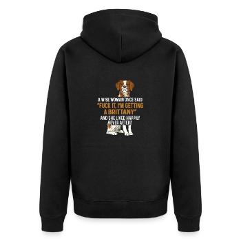 Français Bretagne Épagneul Epagneul Breton Cadeau - Veste à capuche bio Premium Unisexe - noir - Dos - Nico (187cm)