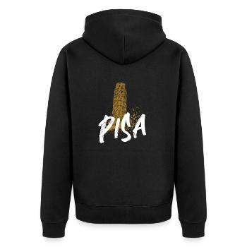Pise Italie ville natale, tourisme tour de Pise - Veste à capuche bio Premium Unisexe - noir - Dos - Nico (187cm)