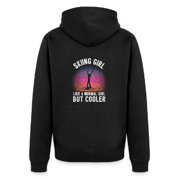 Skiing Girls Ski Girls Fun Winter Sports - Unisex Premium Organic Zip Hoodie - black - Back - Nico (187cm)