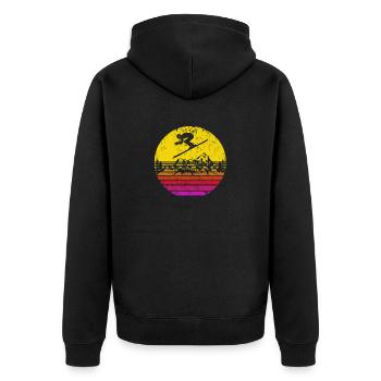 Wintersport Mountain Snowboarding Skiing Snowboarder - Unisex Premium Organic Zip Hoodie - black - Back - Nico (187cm)