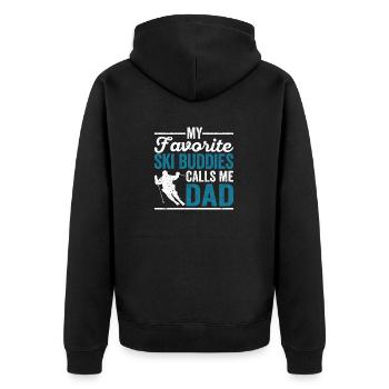 Fun Skiing Father's Day My Favorite Ski - Unisex Premium Organic Zip Hoodie - black - Back - Nico (187cm)
