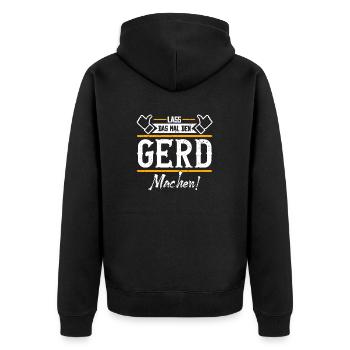 Gerd Geschenkidee Geschenk Geburtstag - Unisex Premium Bio Zip Hoodie - Schwarz - Hinten - Nico (187cm)