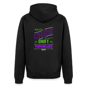 baseballclothing baseballitems present idea - Unisex Premium Bio Zip Hoodie - Schwarz - Hinten - Nico (187cm)