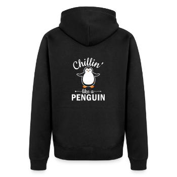 King Penguin Emperor Penguin Penguin Gift - Veste à capuche bio Premium Unisexe - noir - Dos - Nico (187cm)