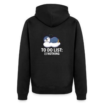 King Penguin Emperor Penguin Penguin Gift - Unisex Premium Organic Zip Hoodie - black - Back - Nico (187cm)