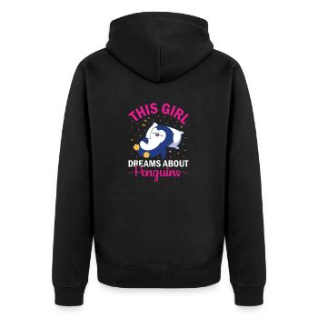 King Penguin Emperor Penguin Penguin Gift - Unisex Premium Organic Zip Hoodie - black - Back - Nico (187cm)