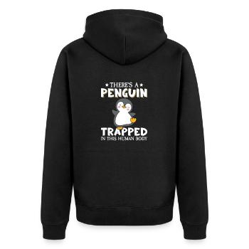 King Penguin Emperor Penguin Penguin Gift - Unisex Premium Organic Zip Hoodie - black - Back - Nico (187cm)