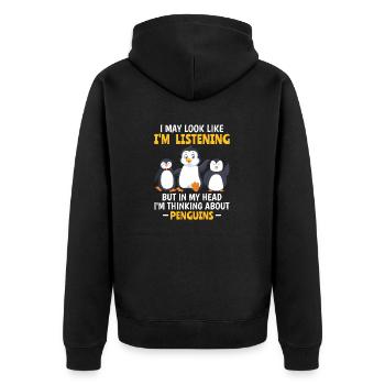 King Penguin Emperor Penguin Penguin Gift - Unisex Premium Organic Zip Hoodie - black - Back - Nico (187cm)