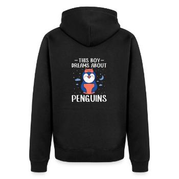 King Penguin Emperor Penguin Penguin Gift - Unisex Premium Organic Zip Hoodie - black - Back - Nico (187cm)