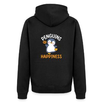 King Penguin Emperor Penguin Penguin Gift - Unisex Premium Organic Zip Hoodie - black - Back - Nico (187cm)